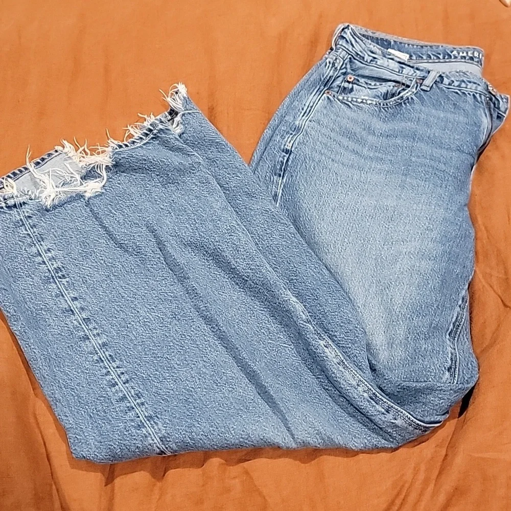 American Eagle Women's Blue Wide-Leg Jeans - Picture 3 of 6